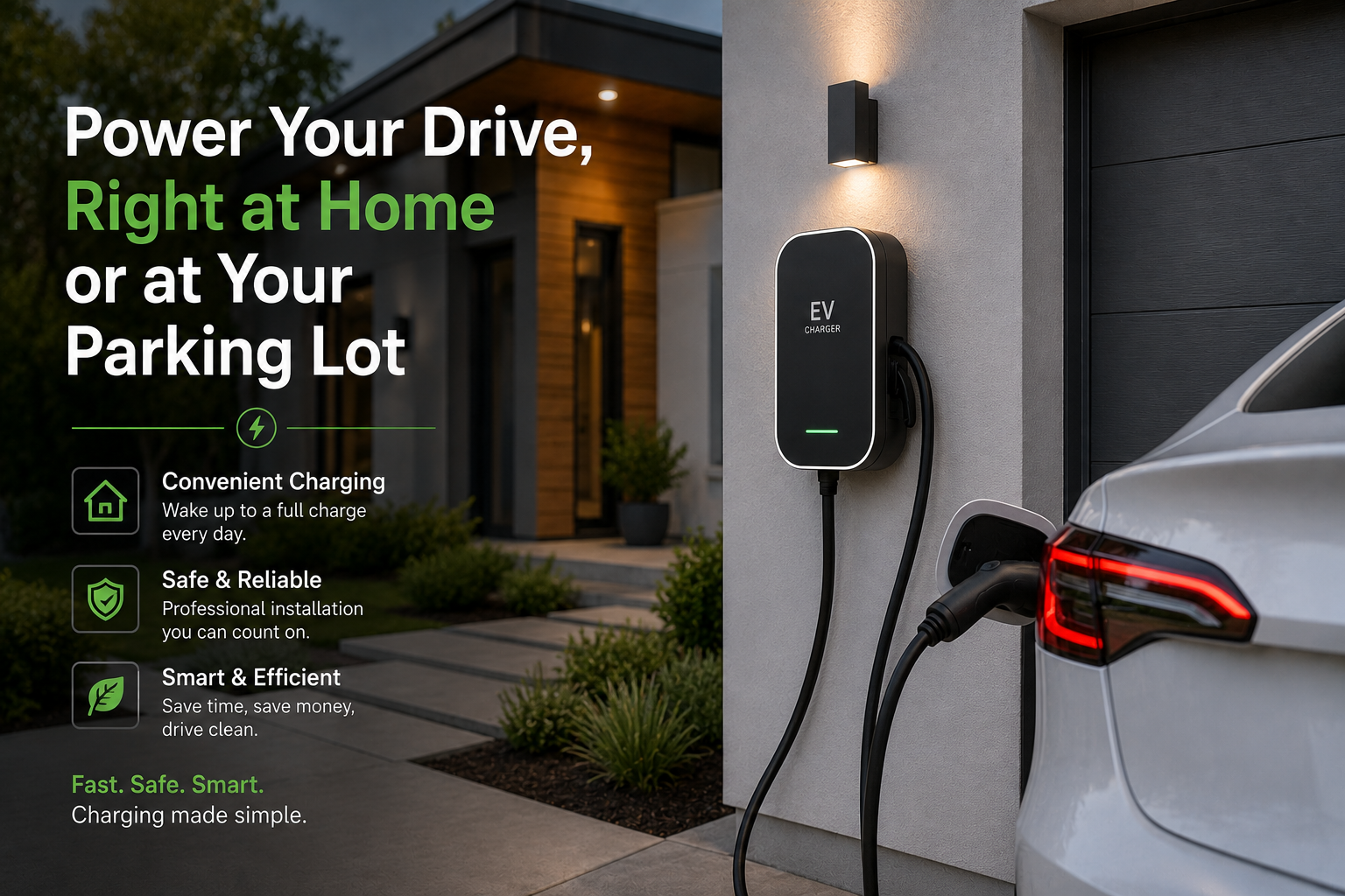 Electrician installing EV charger